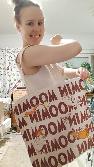Uusi Moomin Muumipeikko ja pyrstötähti kangaskassi