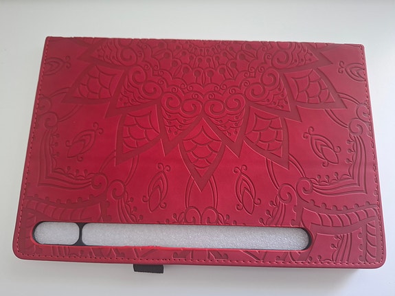 Samsung Galaxy Tab S9 FE / S10 FE jne. Kukkakuvioitu kotelo - punainen