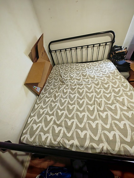 Bed with mattress