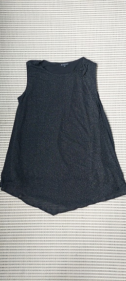 Musta kimaltava Janina F hihaton mini mekko/ kautta tunika koko 38-42