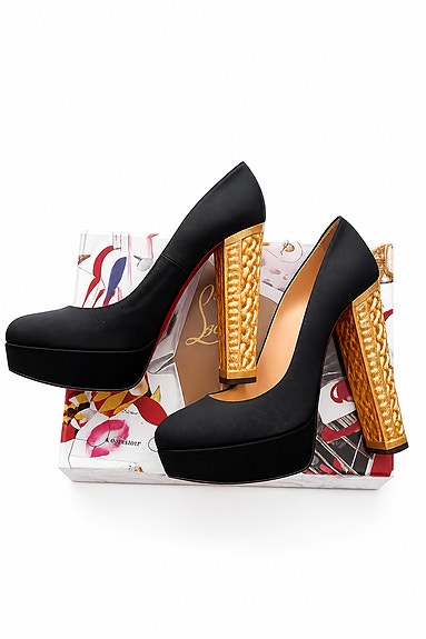 Christian Louboutin Bois Doré korkokengät koko 40 musta/kulta