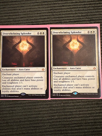 Myydään magic the gathering -kortit 2kpl, overwhelming splendor