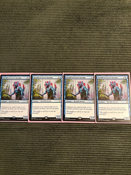 Myydään magic the gathering -kortit 4kpl Herald of Secret Streams
