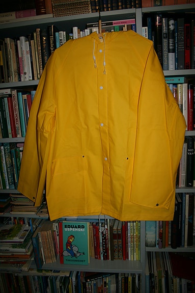 Sadeasu sadetakki + sadehousut keltainen XL