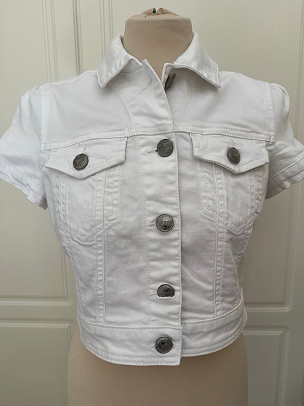 ESPRIT valkoinen denim lyhyt takki M