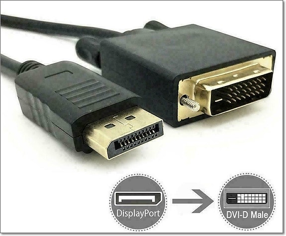 DisplayPort - DVI -monitorikaapeli, uros-uros, 1,8m