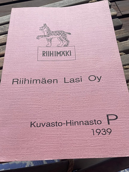 Riihimäen Lasi Oy kuvasto-hinnasto P 1939