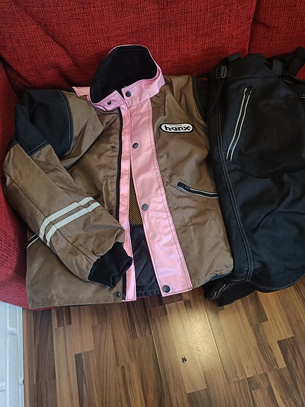 Lasten Hanx-ajopuku takki ja housut koko 140cm