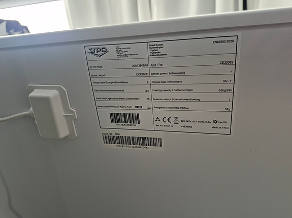 UPO UCF200E arkkupakastin 191 l