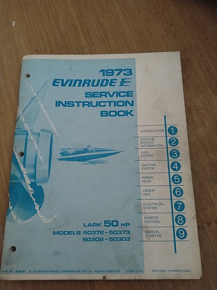 Evinrude lark 50 1973 korjauskäsikirja