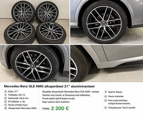 Mercedes-Benz GLE AMG 21" alumiinivanteet