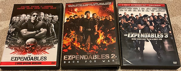 The Expendables 1 - 3.  ( 5 x DVD paketti )