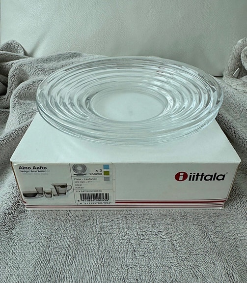 2x Aino Aalto Iittala lautanen 175mm kirkas