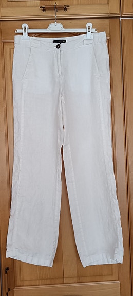 Valkoiset Monton pellavahousut (100%)