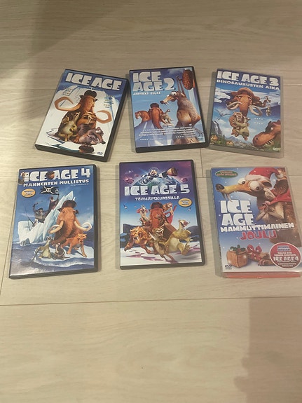 Ice Age DVD-elokuvat 1–5 + Mammuttimainen joulu