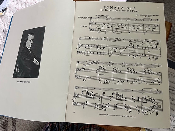 Brahms Sonata No. 2 op. 120 klarinettille/alttoviululle ja pianolle nuotit