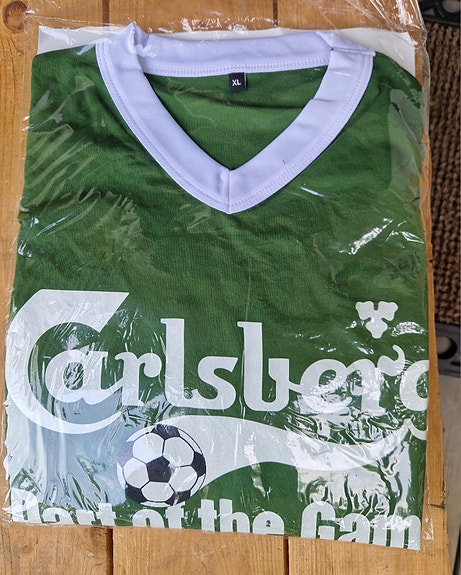 Calsberg jalkapallo T-Paita.XL UUSI