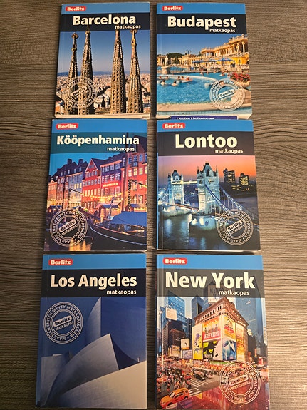 Berlitz matkaopas 6 kpl (Kööpenhamina, Lontoo, Los Angeles, New York ym.)