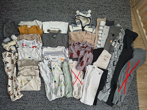 Vaatepaketti 62-68 unisex