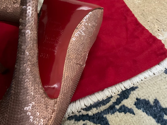 Christian Louboutin korkokengät koko 37,5 roosa glitter