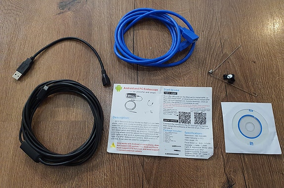Android & PC endoskooppikamera 5,5 mm USB / USB-C- setti