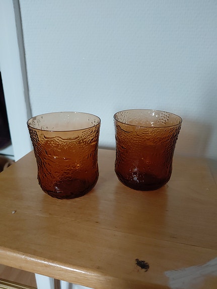 Iittala juomalasit ruskea lasi
