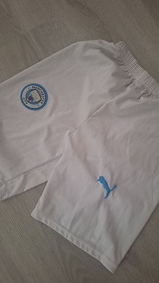 Puma Manchester City jalkapalloshortsit valkoinen 176