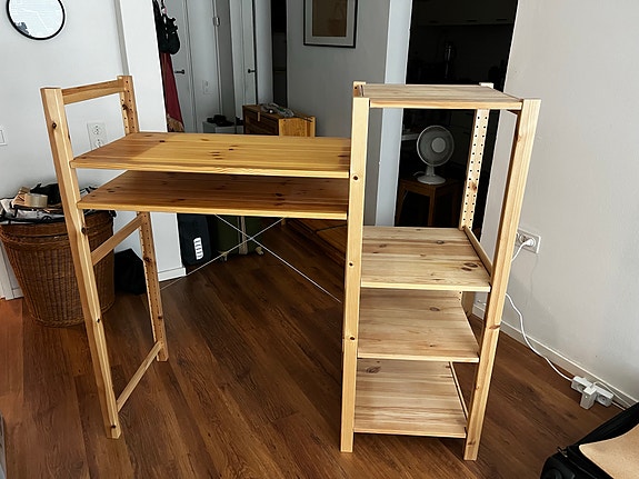 IKEA shelves used as desk