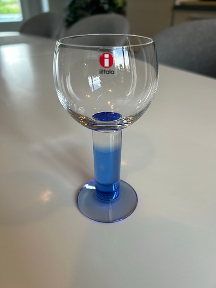 Iittala Mondo viinilasi sinisellä jalalla 12 kpl
