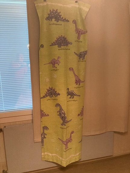 Vihreät dinosaurusverhot puuvilla-polyesteri