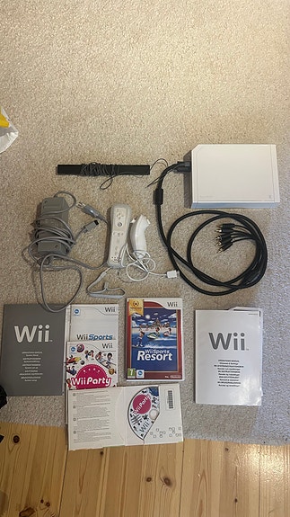 Nintendo Wii konsoli + Wii Sports ja Wii Party