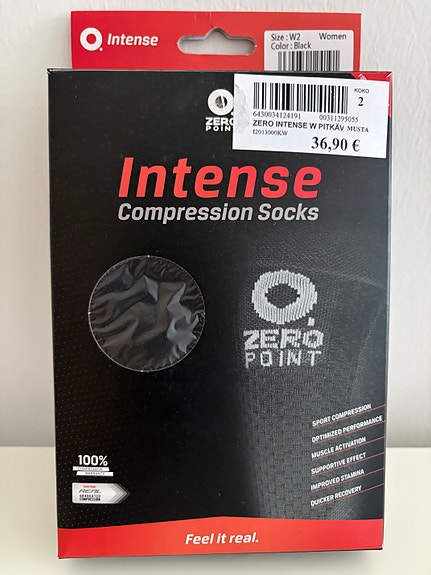 Kompressiosukat, Zero Point Intense, koko 38-40 (uudet)
