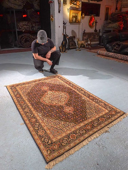 Maanläheisen kaunis käsinsolmittu persialainen matto - 153 x 103 cm