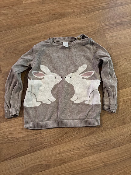 H&M ruskea pupuneule tytöille koko 98 puuvillaa