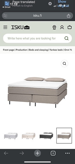 RESERVED Onni Yankki bed 180x200 cm in sand