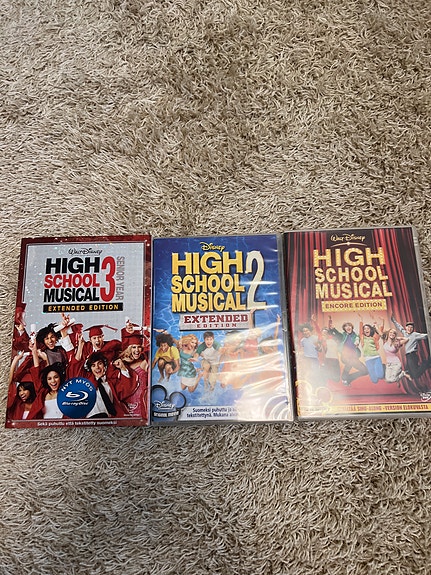 High School Musical 1–3 DVD- ja Blu-ray -elokuvat