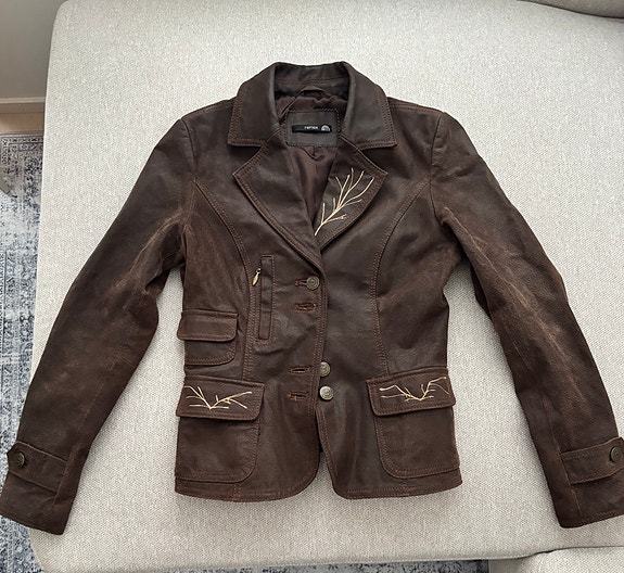 Ruskea Vintage Nahkatakki 34