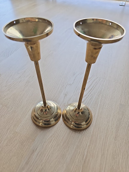 IKEA messinkiset kynttilänjalat pari