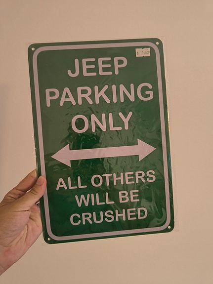 Jeep Parking Only -metallikyltti