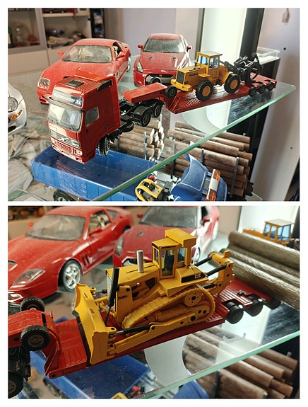 JOAL Volvo FH16 lavetti + Volvo BM L70 pyöräkuormaaja + CATERPILLAR D10N