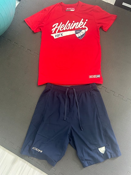HIFK tekninen  t-paita ja shortsit koko S