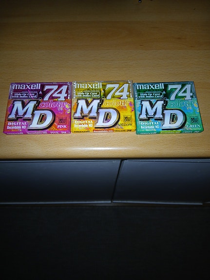 3 kpl maxell minidisc74 levyjä