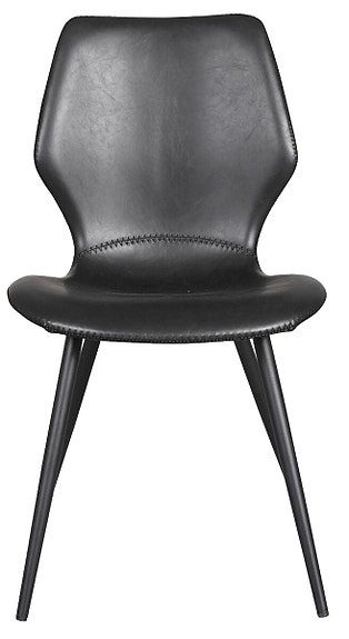 OUTLET Rowico Home Highrock tuoli musta PU nahka/musta metalli jalat