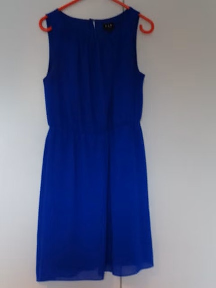 Sininen hihaton mekko S
