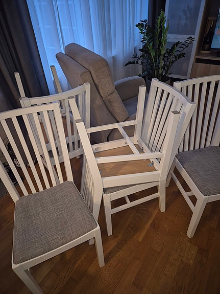 Ikea NORRNÄS ruokapöydän tuolit valkoinen harmaa istuin