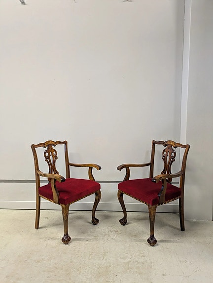 Chippendale vintage nojatuoli 2kpl - ilmainen toimitus