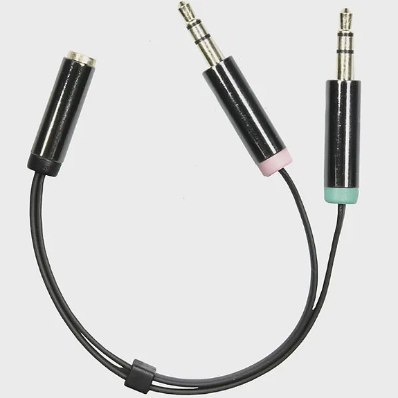 Deltaco  2 x 3.5mm – 3.5mm -adapteri, Musta