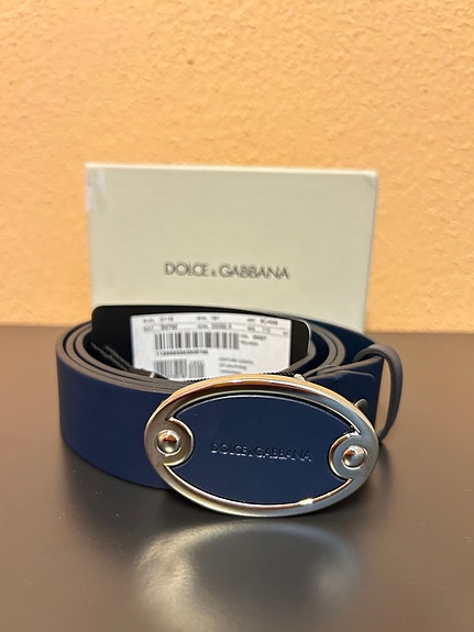 Dolce & Gabbana miesten nahkavyö sininen