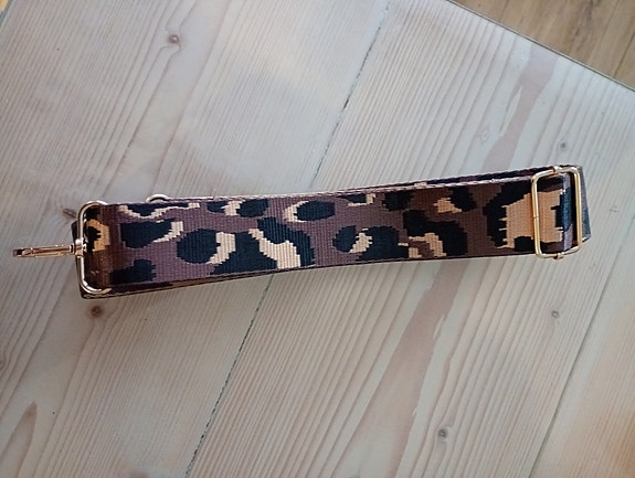 Leopardikuvioinen kangaslaukkuhihna naiset