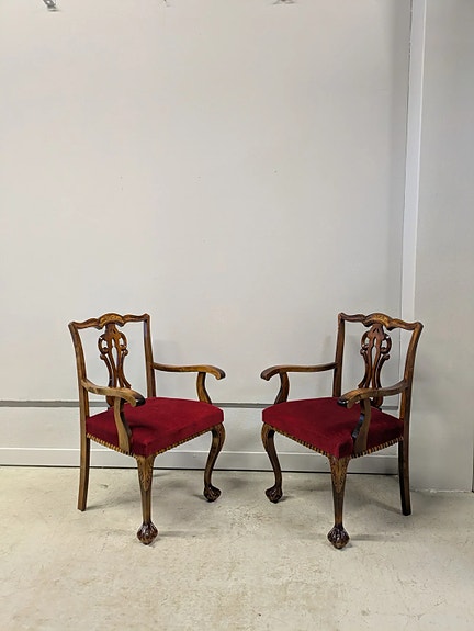 Chippendale vintage nojatuoli 2kpl - ilmainen toimitus